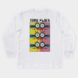 Time Flies - word play Kids Long Sleeve T-Shirt